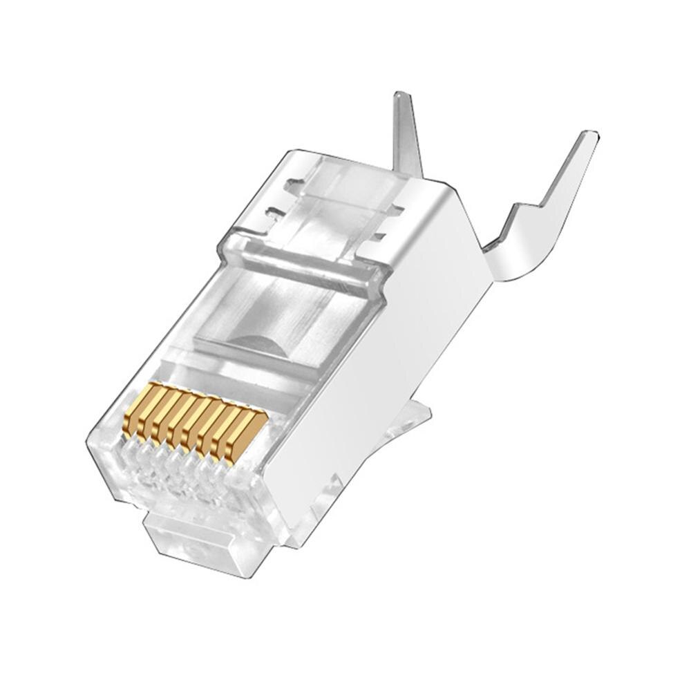 50 Pz Cat7 Cat7A Connettori Plug RJ45 Shielded 8P8C Cat7/Cat7A per Ethernet LAN Velocità fino a 10Gbps