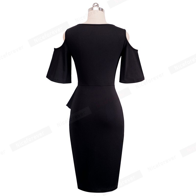 Dejlig for evigt sommer kvinder smarte afslappede kjoler med kolde skuldre bodycon med peplum fit slank kjole  b396