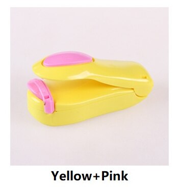 Portable Mini Heat Sealing Machine Plastic Bag Smart Sealer Machine Vacuum Food Bag Sealer Clip Clamps For Bags Kitchen Gadget: Yellow