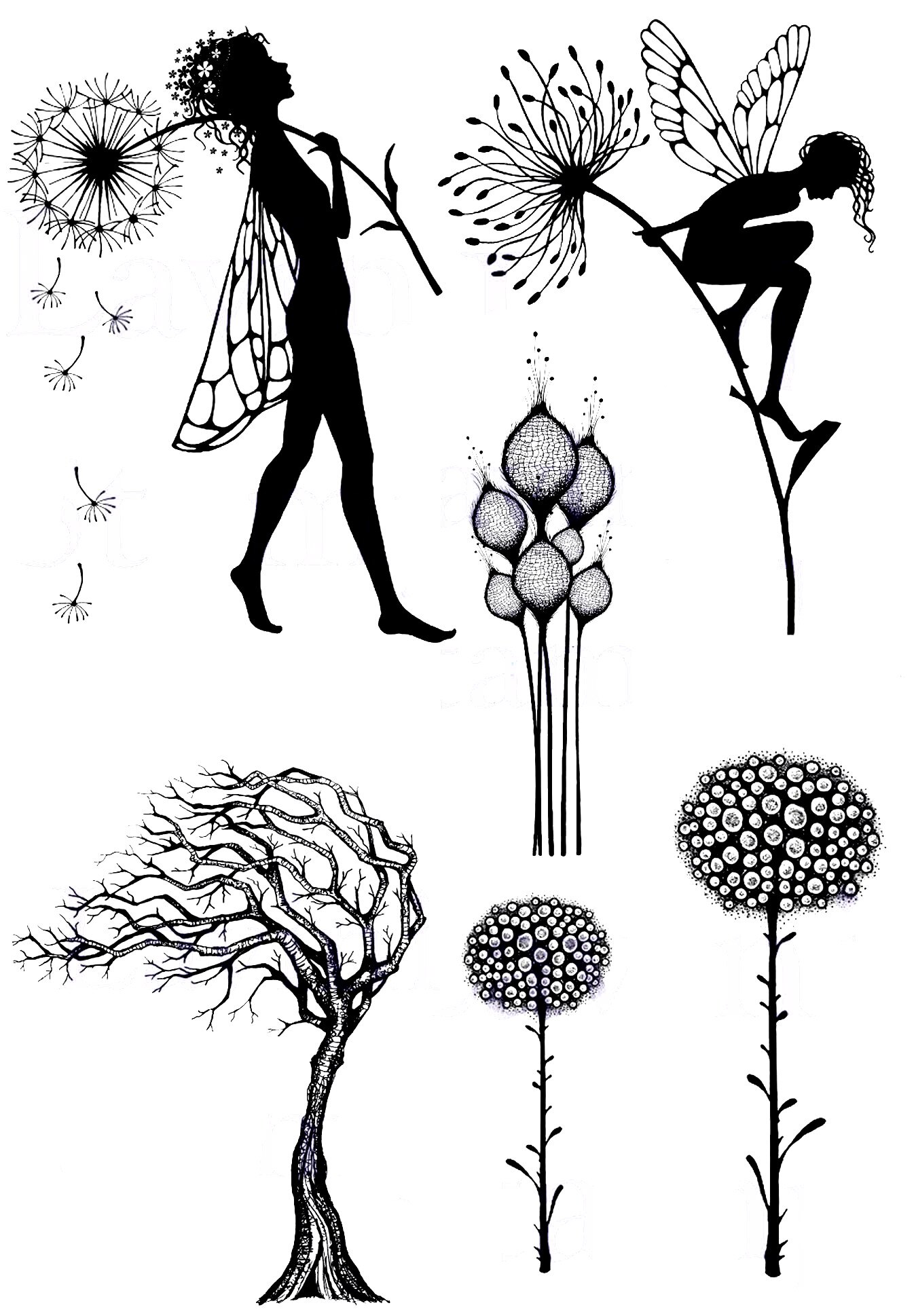 Dandelion Fairy Plants Clear Rubber Stamps for DIY... – Vicedeal