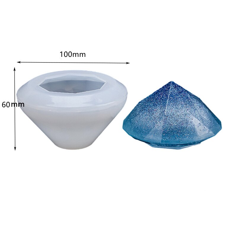 DIY Pyramid Cube Silicone Mold Candle Moulds Diamond Geometry Tool Triangular Pyramid Epoxy Resin Molds Candle Making Supplies: Diamond-L