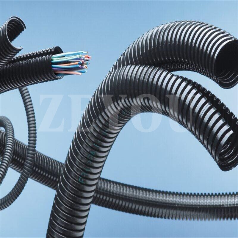 1 Meter ID12.8 * OD18.7mm Pa Nylon Dubbeldeks Split Gegolfde Buis Voor Draad En Kabel Bescherming
