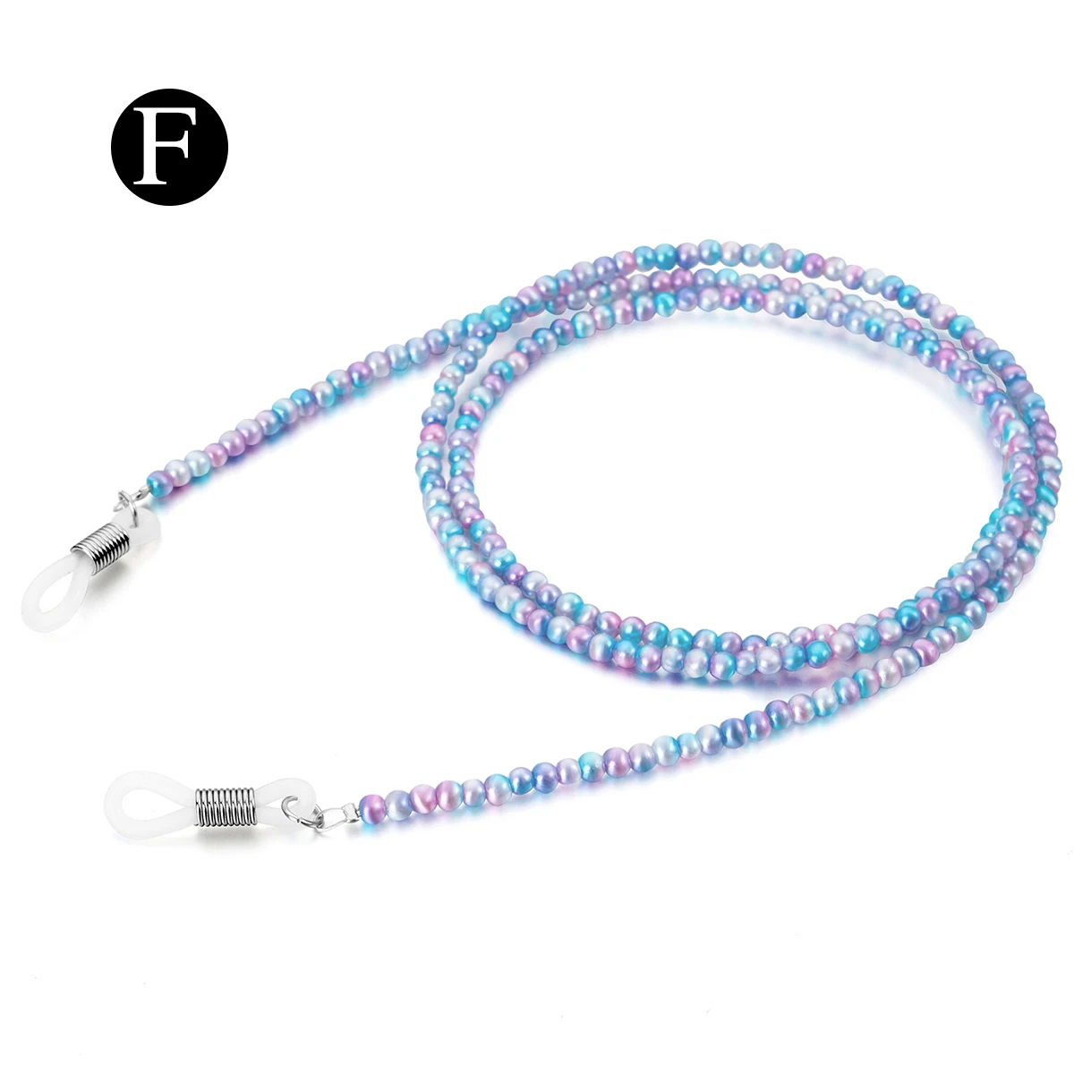 Chaînes de lunettes ornées de jolies perles colorées de supérieure pour femmes, sangles de support de lunettes, cordons de chaîne de lunettes: BLEU CIEL