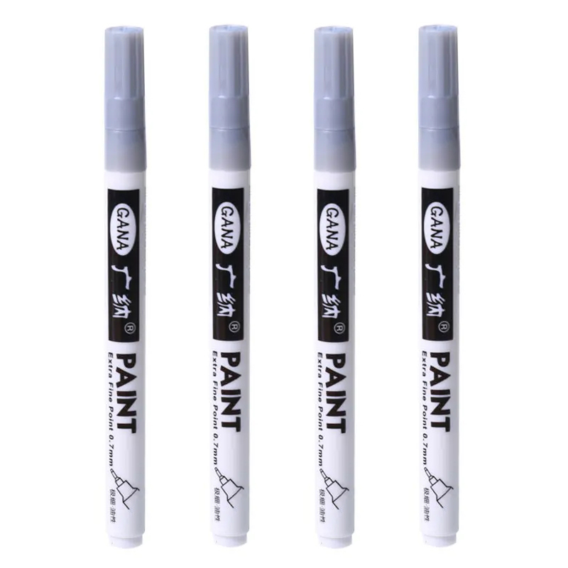 Rotulador permanente 4 unids/set bolígrafo de pintura aceitosa blanca para pintura rupestre piedra cerámica vidrio madera neumático tela Metal pintura acrílica 0,7mm: Chocolate