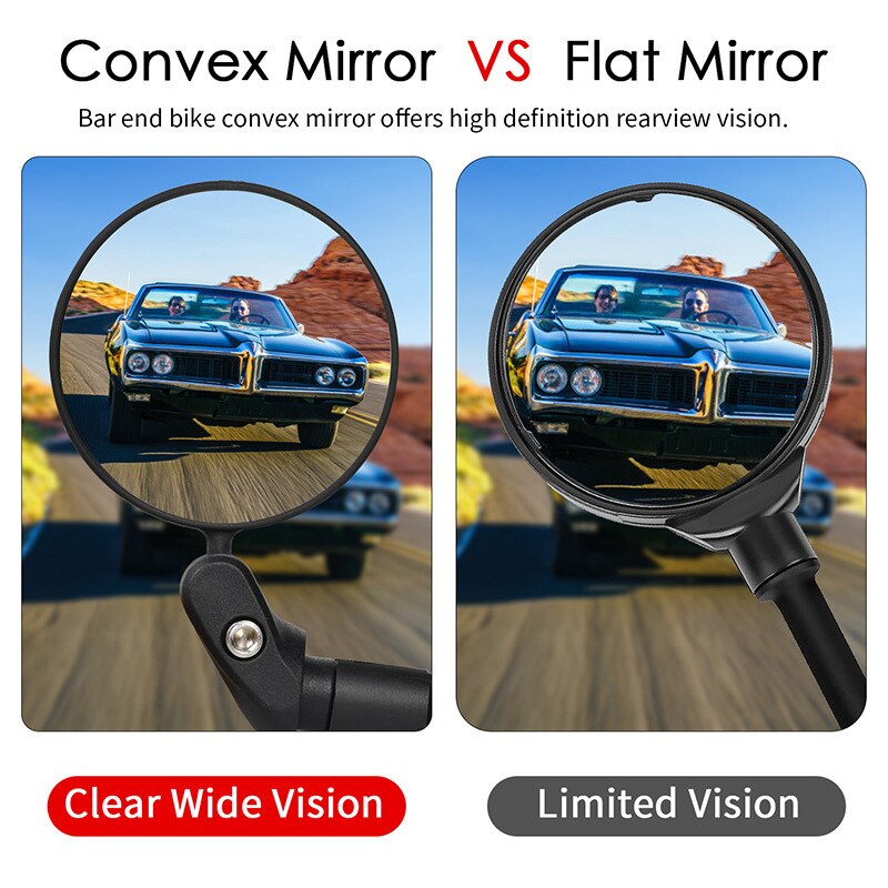 WEST BIKING Bicycle Rear View Mirror 360 Rotate Adjustable Back Sight Reflector Mirrors MTB Bike Handlebar Mirrors Accessories