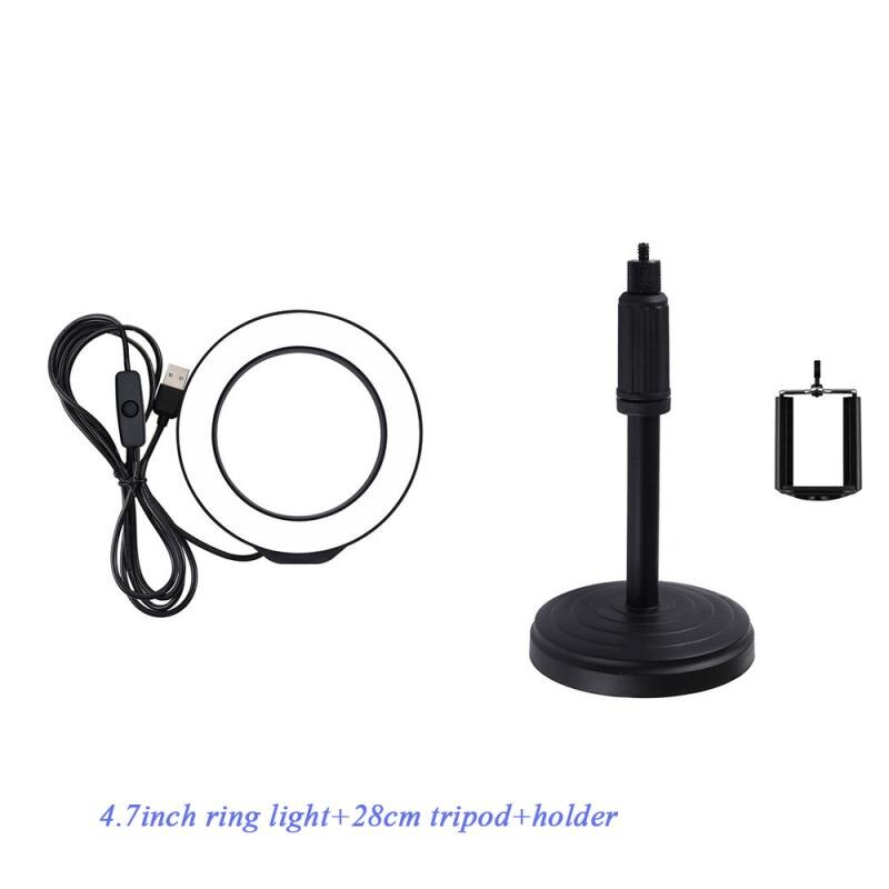 4.7 Inch Ring Licht Met Stand-Fotografie Selfie Licht Ring Voor Smartphone Make Webcast Statief Ring Licht Met Houder: 3