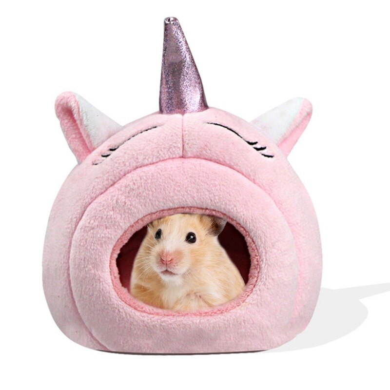 Maison Hamster cochon d&#39;inde doux motif licorne mignon nid d&#39;animal de compagnie, petit Animal, nid d&#39;hiver pour rongeur Chinchilla Rat hérisson