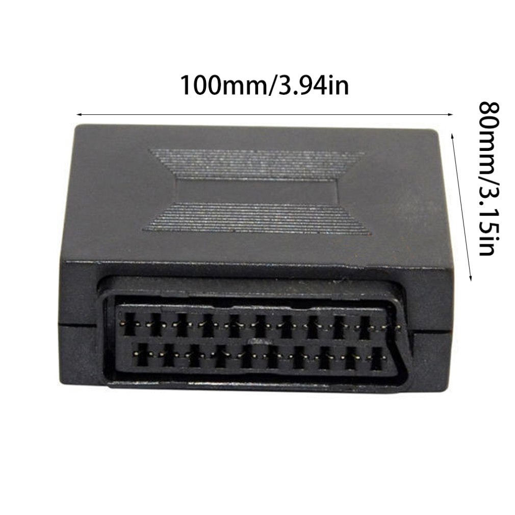 21 Pin Scart Koppeling Kabel Lood Joiner Sluit Adapter Vrouw tot Vrouw Socket