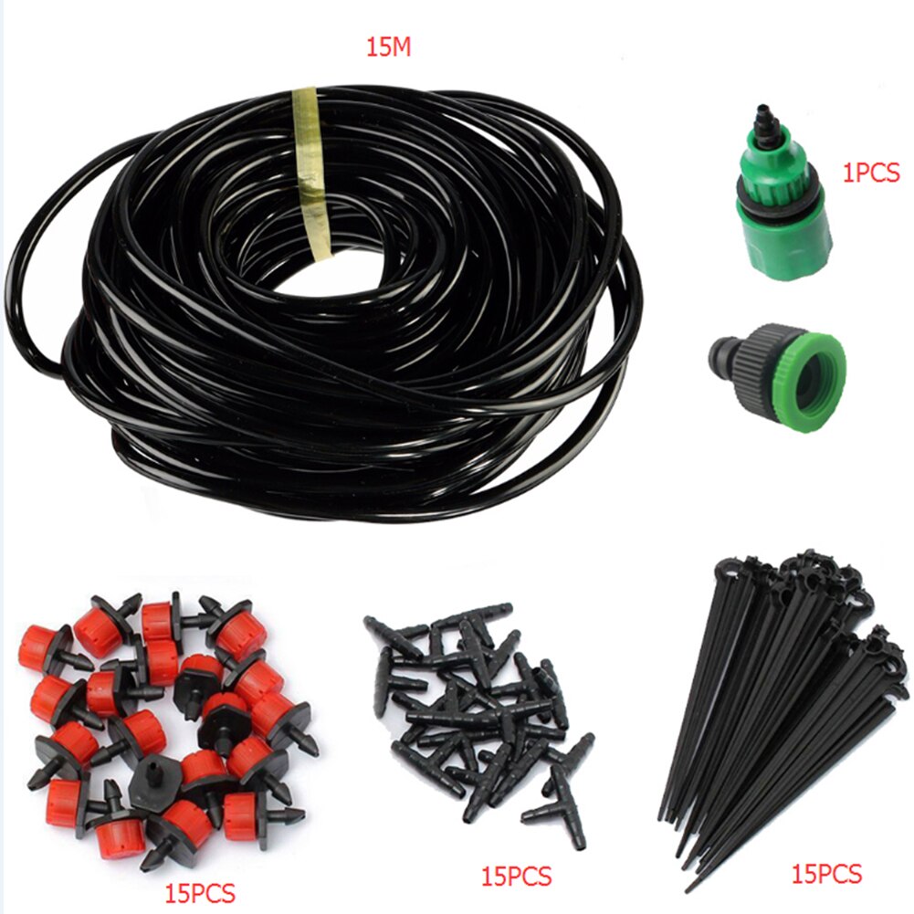 10M-50M manguera de riego automática de jardín planta de goteo aerosol para flores sistema de riego por goteo automático Kits de riego de jardín manguera: 15M