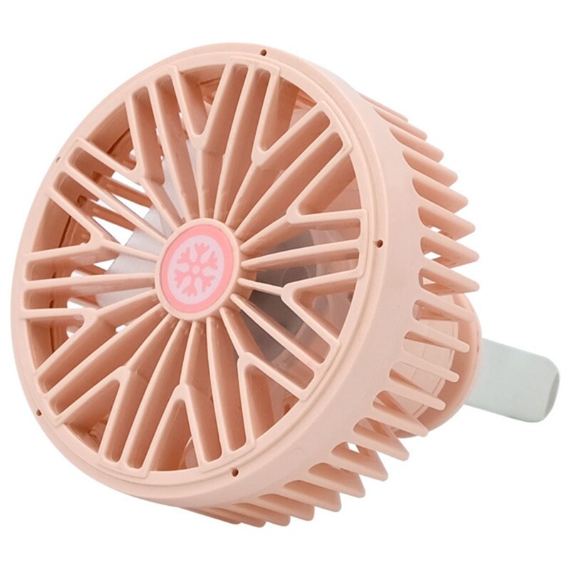 Mini Auto Airco Ventilator Usb Oplaadbare Auto Ventilator Met Led Verlichting Voor Wind Outlet Center Console Fan Auto Interieur: Pink