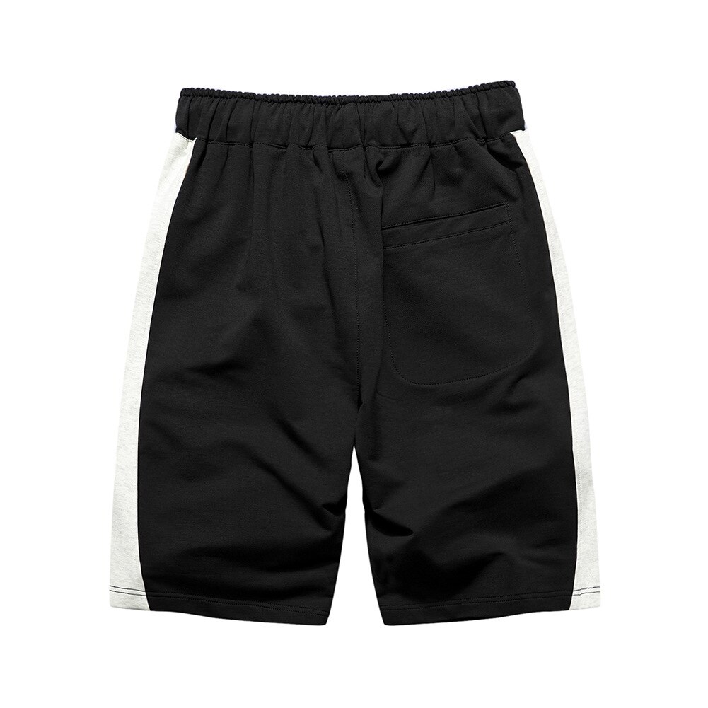 Short d'été en coton pour hommes, tissu de couleur, respirant, bosse, loisirs, Fitness, 5 Minutes de pantalon: BLACK / EUR S