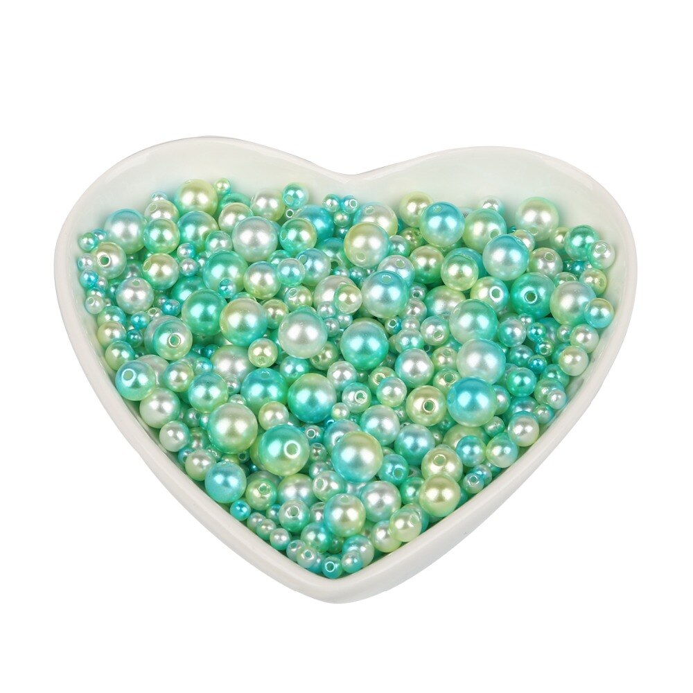 Rund regnbue farve imiteret perler perler  (4/6/8/10mm 350 stk) håndværk dekoration til gør-det-selv armbånd halskæder smykker fremstilling