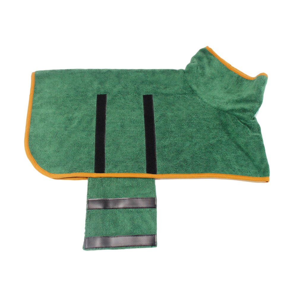 Haustier Hund Bademantel Schlecht Handtuch Klett Einstellbare 365 Mikrofaser Super Saugfähigen Schnell Trocknende Weichen Labrador Mantel für Welpen Hunde XS-XL: Grün / XL