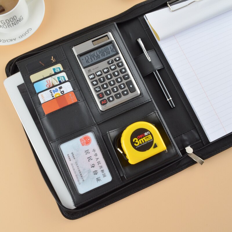PU leather Business Padfolio Manager bag with Calc... – Grandado
