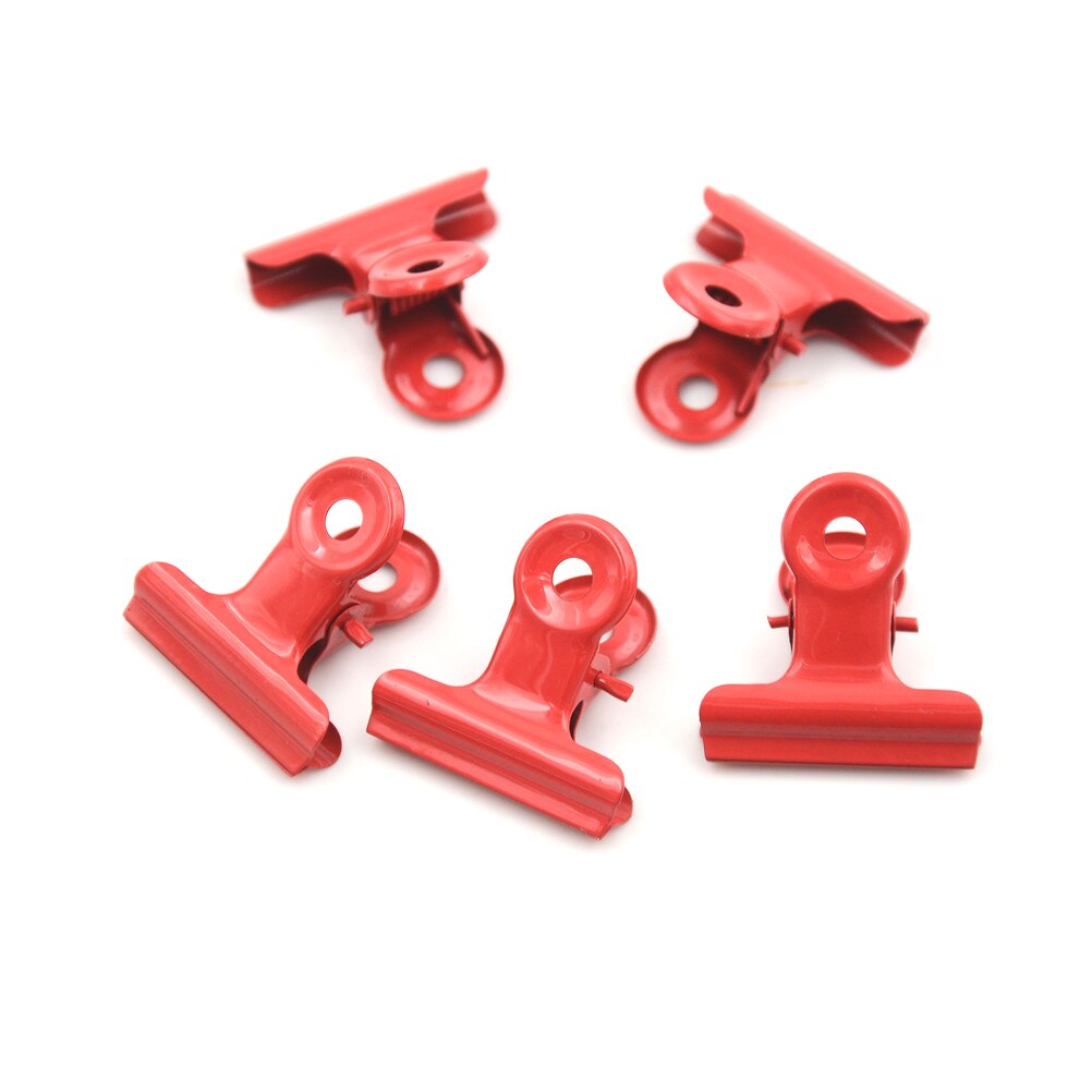 5 stücke Bunte Metall Bindemittel Clips Nette Ordner Notizen knapp Papier Clip Dokumente Klemme Schule Büro Schreibwaren 12 Farben: Rot