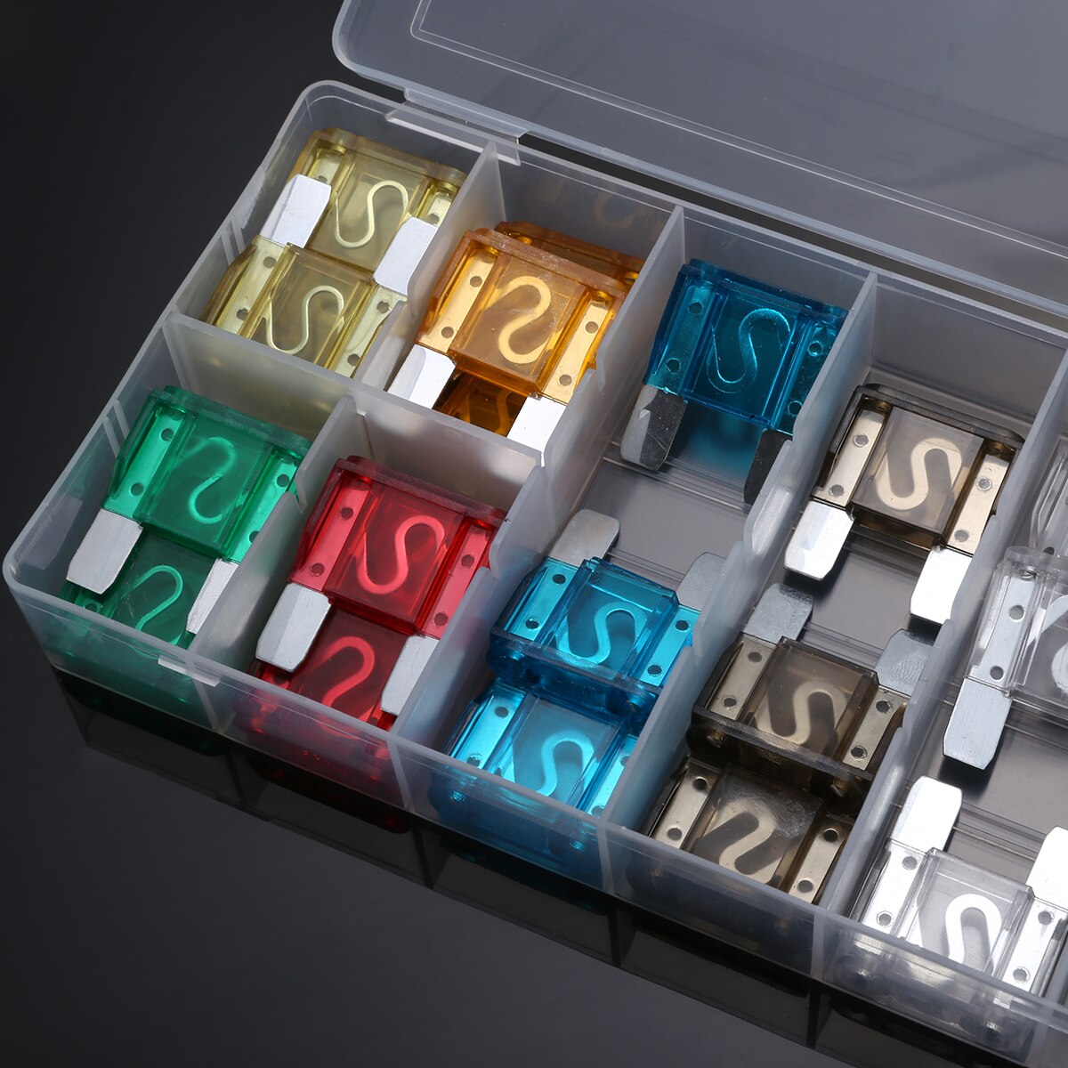 24PCS 8 Kinds Car Truck RV Electrical Fuse Kit Big Maxi Blade Fuse Assortment Set 20A-100A for Auto Car Suv Home