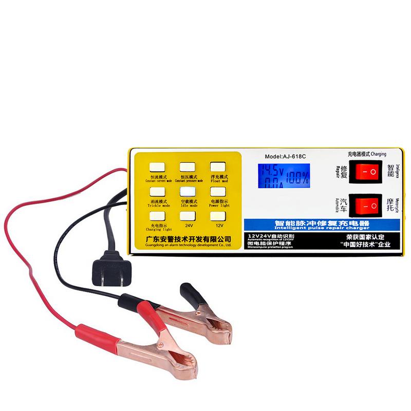 Universal Battery Charger 12V 24V Full Automatic Electric Car Battery Charger Intelligent Pulse Repair Type 6-200AH EU Plug #40