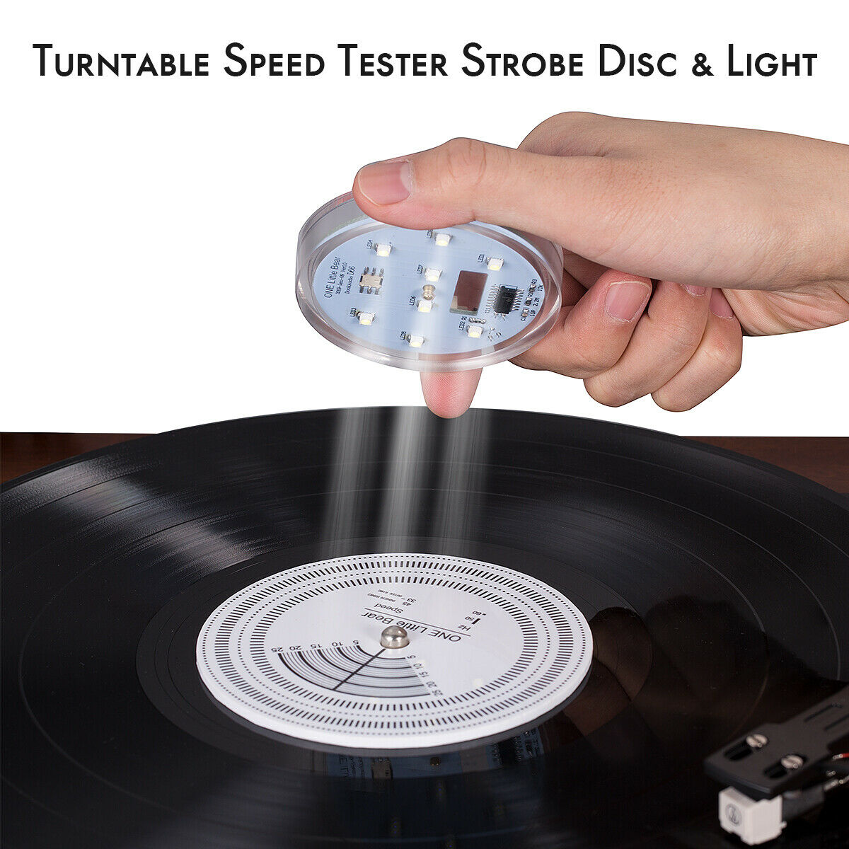 Nobsound Hi-end Mini Portable Turntable Speed Tester Strobe Disc &amp; Light Calibration Tachometer Lamp