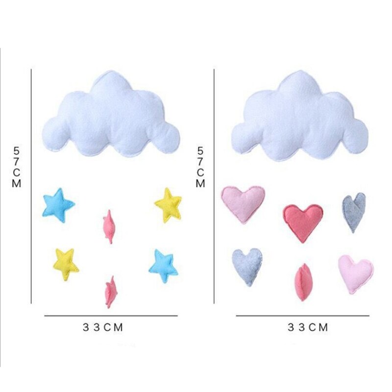 1Pc Wolken Wind Chime Baby Bed Bel Kinderkamer Decoratie Fotografie Props Zachte Rammelaars Mobiele Wandelwagen Opknoping Baby speelgoed