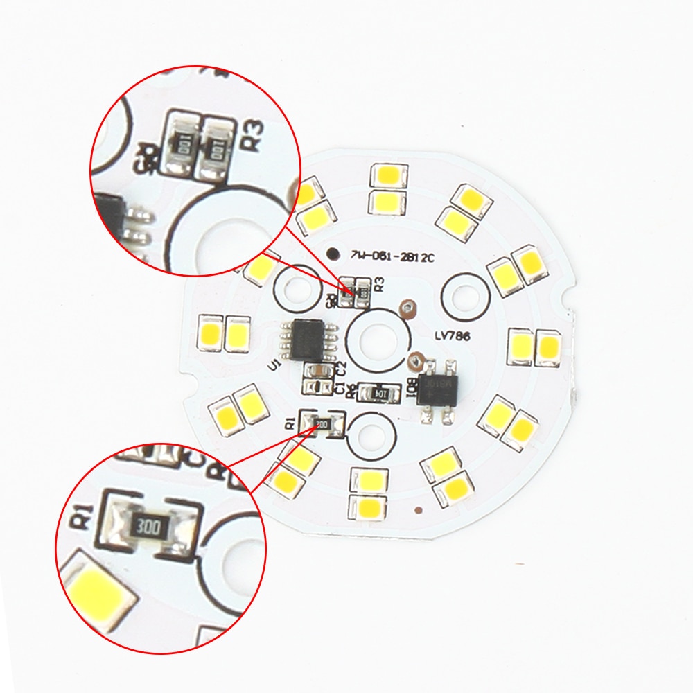 ! 10Pcs Led Lamp Patch Lamp Smd Plaat Ronde Module Lichtbron Plaat Voor Lamp Licht 180-240V wit/Warm Wit