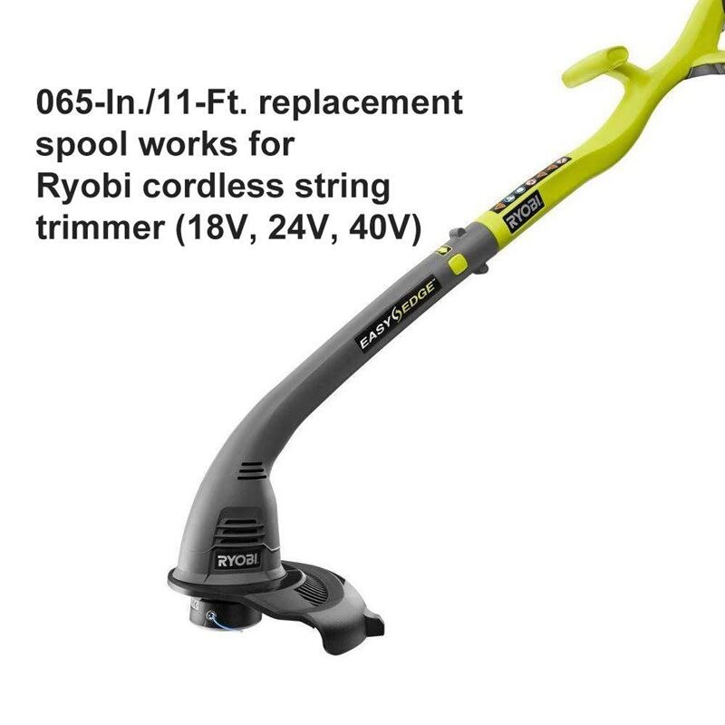 String Trimmer Line Ryobi, 0.065 inch Autofeed for Replacement Spools Ryobi 18V, 24V 40V Cordless Trimmers,4 Pack