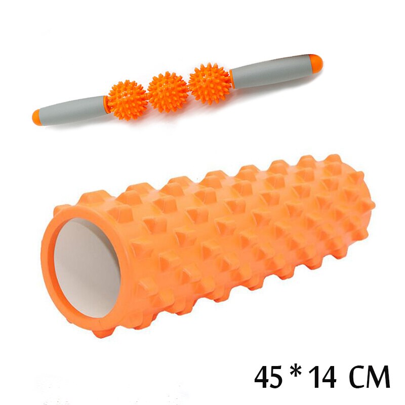 45/14CM Yoga Foam Pilate Fitness Roller EVA Sports Hollow Core Column Massage Grid Floating Trigger Point Therapy Exercise block: Burgundy