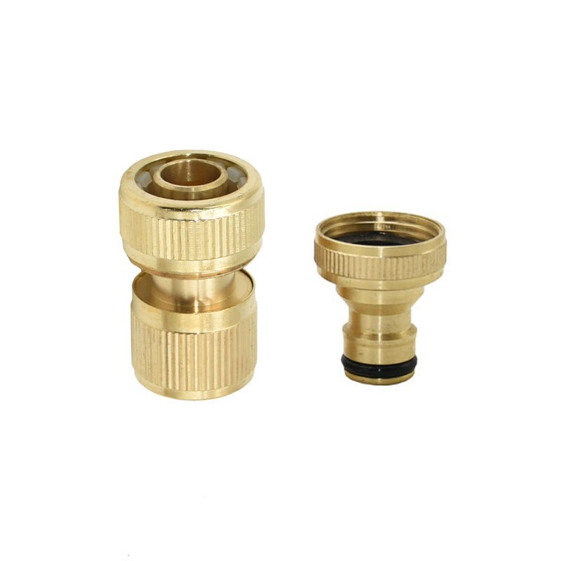Haveslange 1/2 5/8 3/4 to 3/4 " hun lynkobling messing 16mm 20mm kobber metal gevind vandrør tilslutning 1 sæt