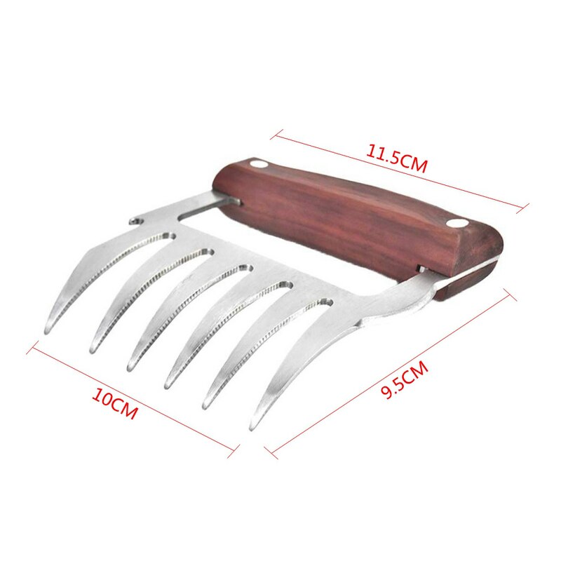 2 pieces of stainless steel barbecue fork with wooden handle