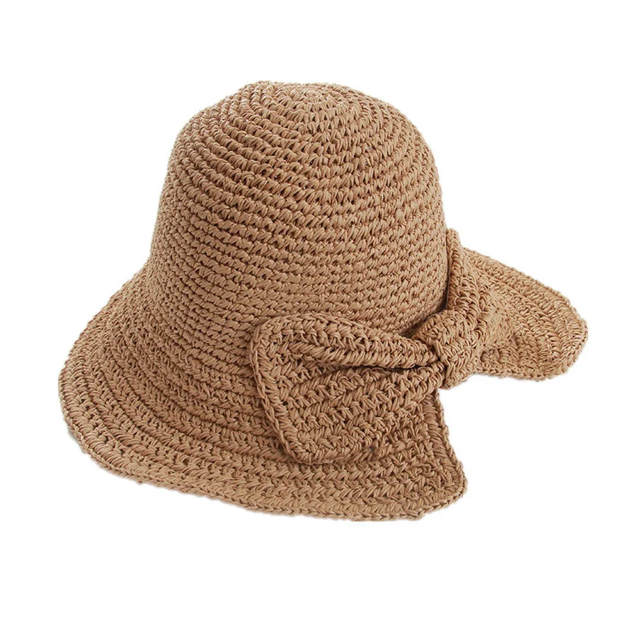 Hopfällbar stråhatt solhatt med liten brätte strandsandstrand fiskare fjärilshatt solskyddskeps sommar anti-uv-hatt