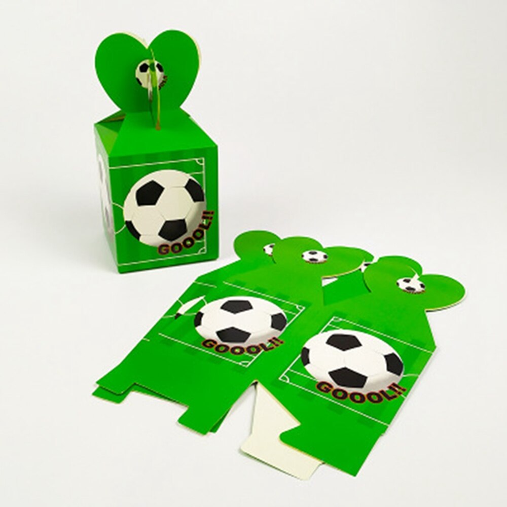 World Cup football children birthday party decoration flag pull mask tablecloth paper plate cutlery set ，baby shower: Candy box 6pcs