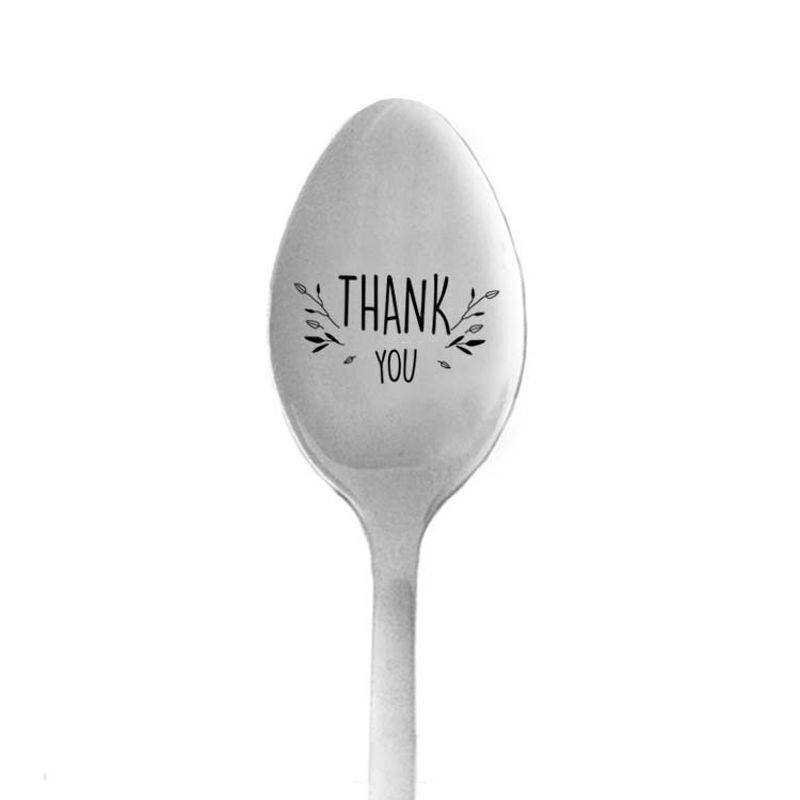 Rvs Dank U Suiker Thee En Koffie Lepel Voor Thanksgiving Christmas: F