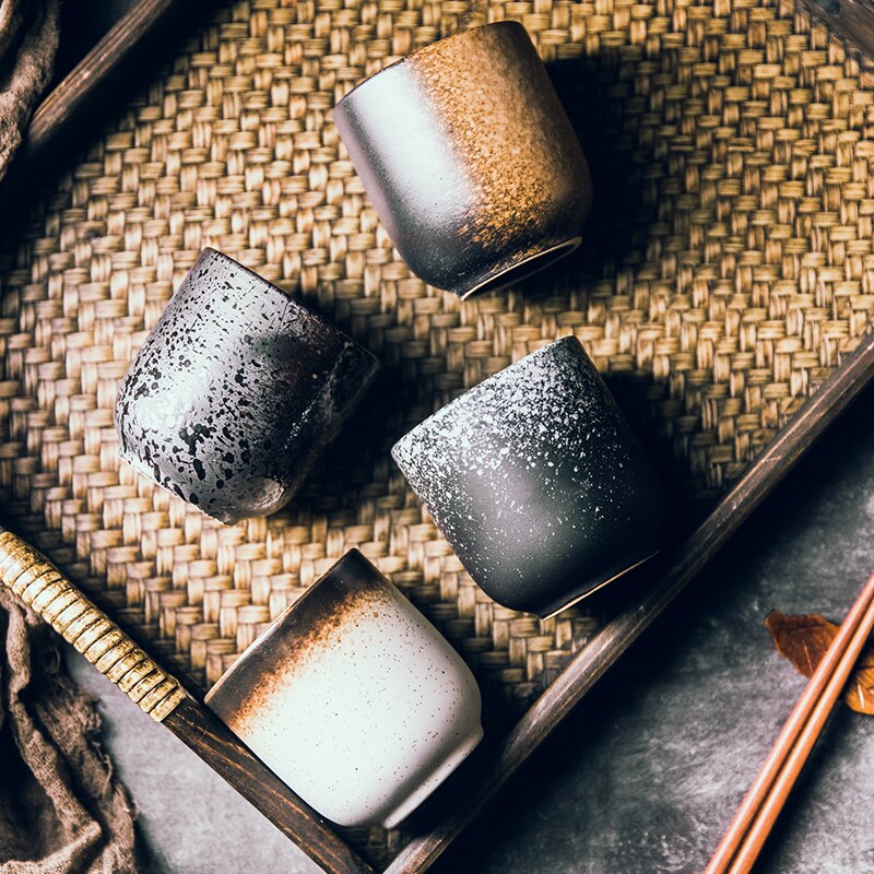 Japansk stil retro tekopp keramisk hånd vann kopp sushi servise retro melk kopp hjem restaurant krus