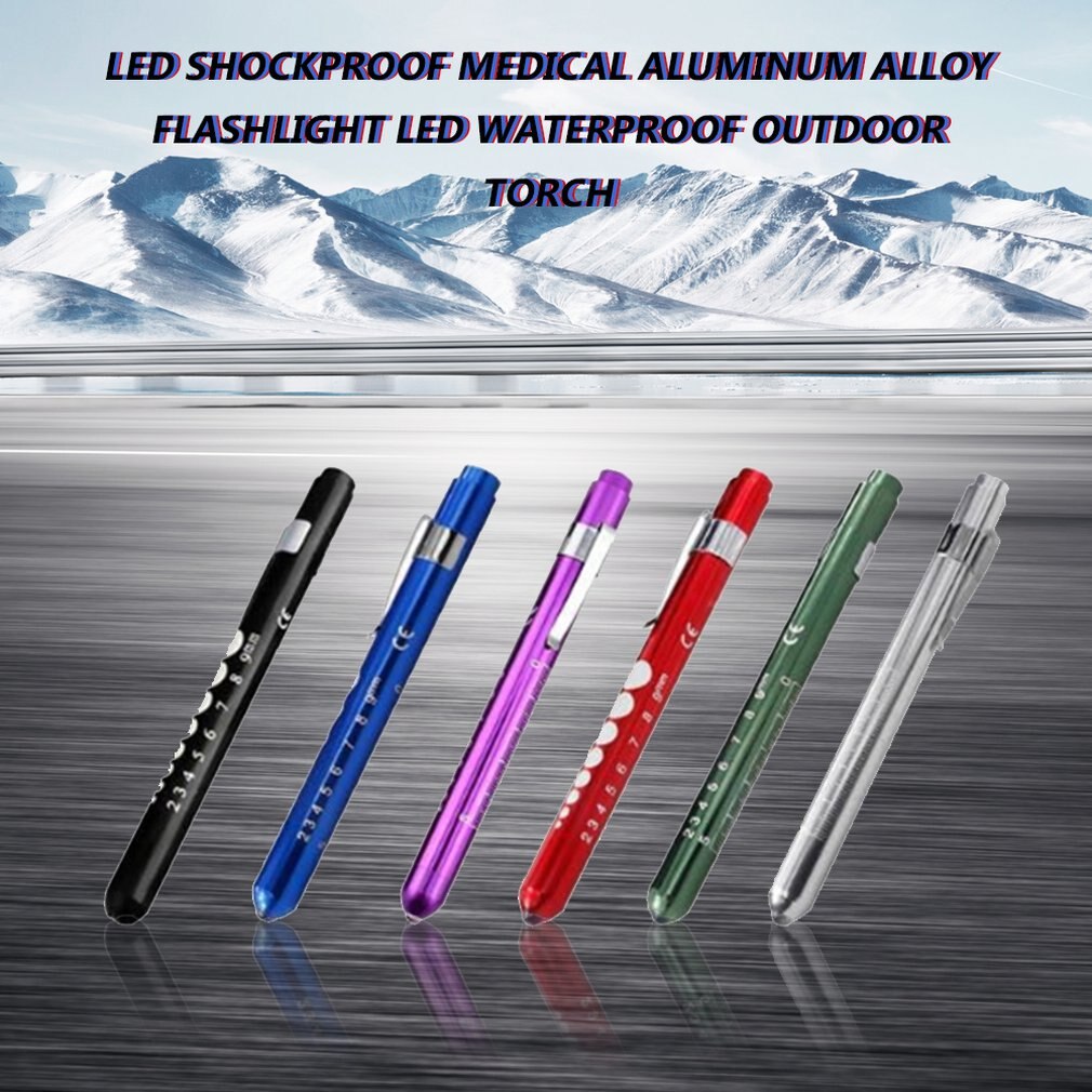 Portable LED Flashlight Work Light First Aid Pen Light Torch Lamp With Pupil Gauge Measurements Nurse Diagnosis