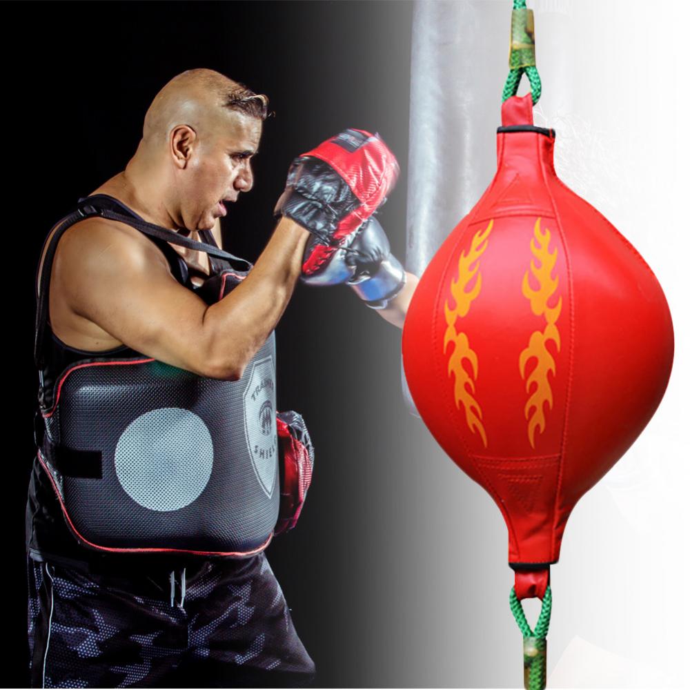 Boxing Fitness Faux Leather Punching Ball Muay Thai Bodybuilding Inflation Speed Punching Ball