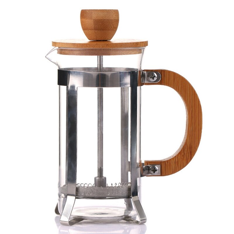 BERGNER COFFEE & TEA LOVERS Cafetière à Piston 800ml Borosilicate - Filtre Inox Couvercle Bambou