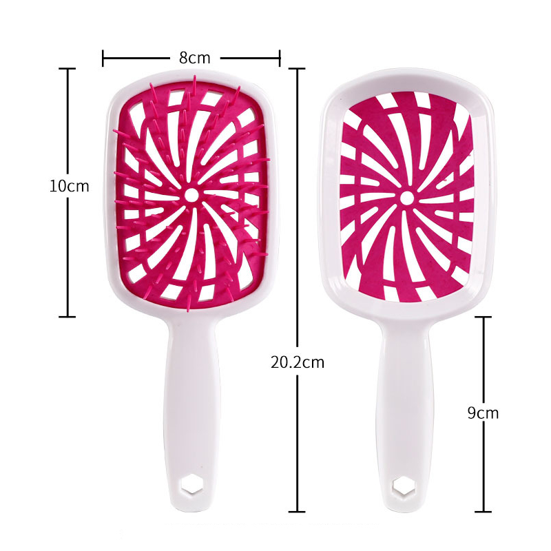 1 cepillo para desenredar ancho, peine para peluca, peine para masaje del cuero cabelludo, peine antiestático para desenredar el cabello húmedo o seco de doble uso, cepillo para el cabello hueco: Oro