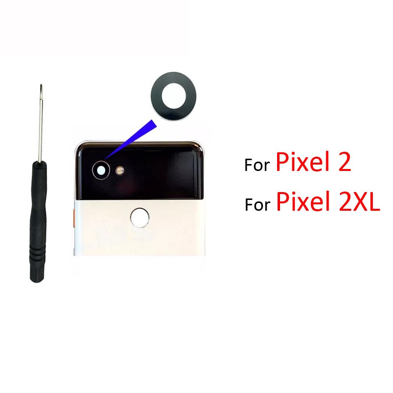 Original For HTC Google Pixel 2 5.0" 2 XL 2XL 6.0" Mobile Phone Rear Camera Glass Lens Cover Replacement With Adhesive + Tools