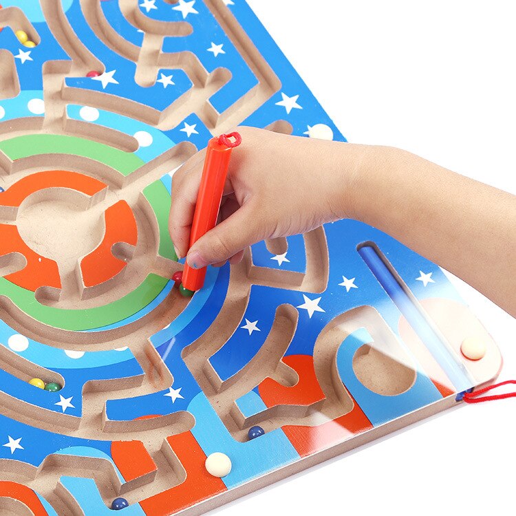 Bacchetta magnetica Wiggles e Vermi Marmi Labirinto Di Legno Labirinto Animale Educativi Per Bambini Genitorialità Gioco di Famiglia Giocattoli