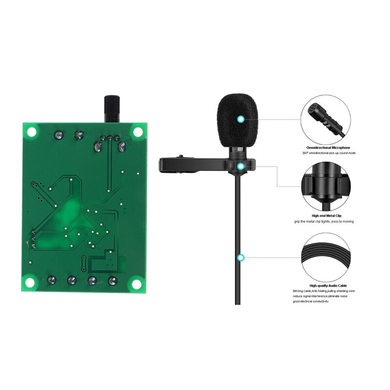 2 Set Accessories: 1 Set 3.5Mm o Video Record Lavalier Lapel Microphone 6M(20Ft) & 1 Set 5V 12V Brushless DC Motor Driver Co