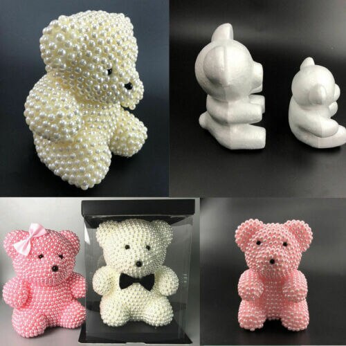 Bunny bjørn hjerte modellering polystyren styrofoam skum håndværk diy valentine fest dekoration
