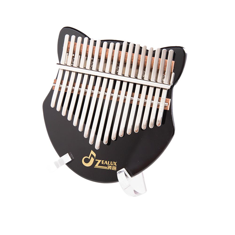 Kalimba de acrílico de 17 teclas, Piano de pulgar transparente negro Mbira Sanza, teclado de Piano de pulgar, instrumento Musical, martillo de afinación