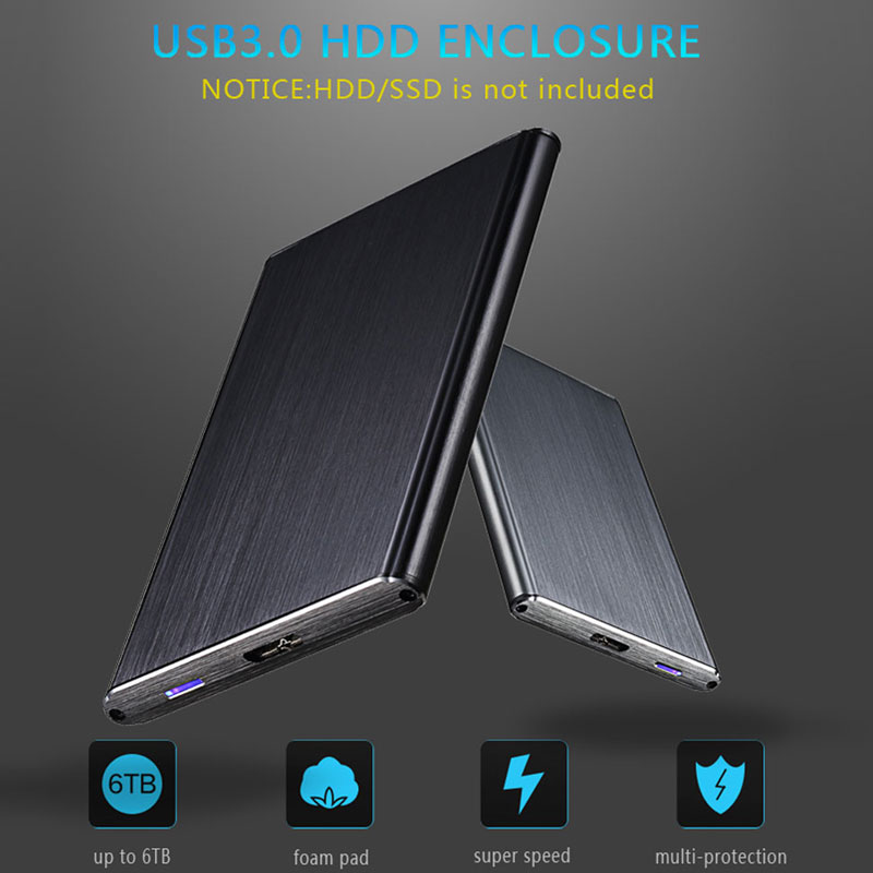 Sata3 à USB3.0 externe 2.5 pouces Boîtier de DISQUE DUR SSD Boitier SATA III 6gbps UASP boîtier de disque dur pour ordinateur portable/Mac/PC SSD Disque Dur