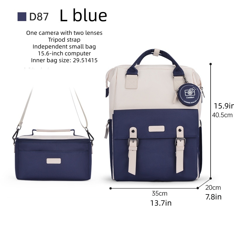 Camera bag backpack large capacity camera bag waterproof storage double shoulder camera backpack single lens reflex camera bag: light green