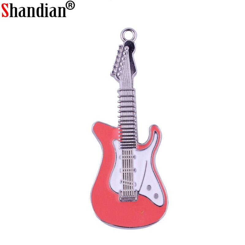 SHANDIAN nowy Rock and roll elektryczny kształt gitary pamięć USB muzyka pen Drive metalowy pendrive 4GB 16GB 32GB karta pamięci 64GB