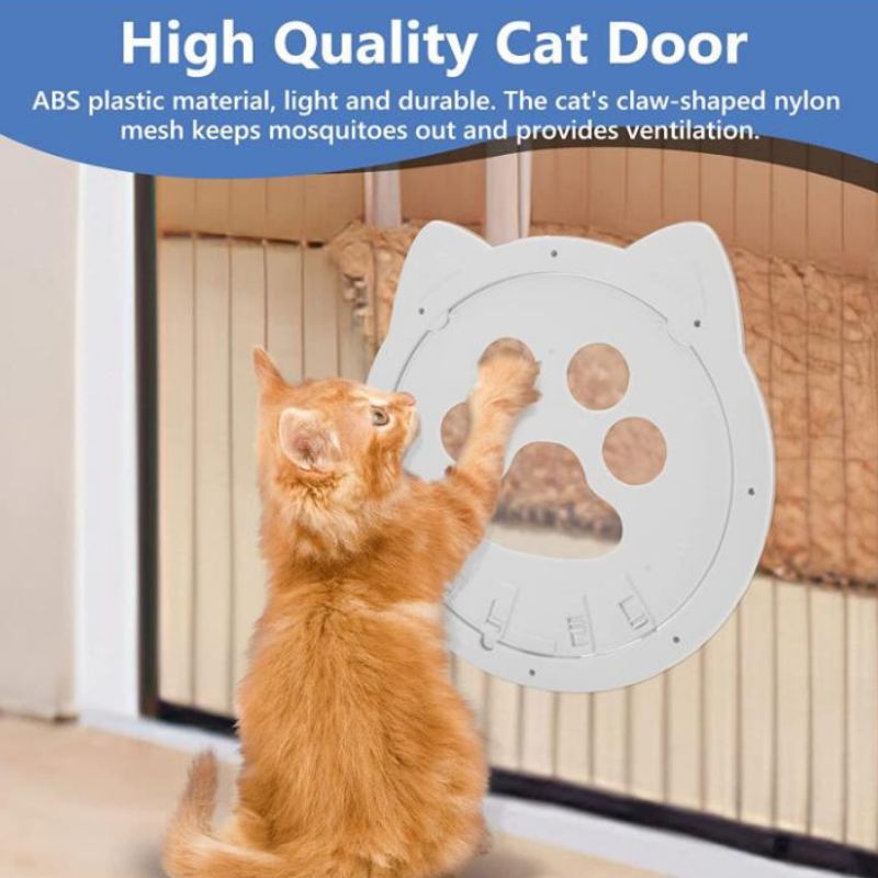 Puerta con pantalla para mascotas, puerta magnética con cierre automático para perros y gatos pequeños con función de bloqueo para puerta, ventana y porche
