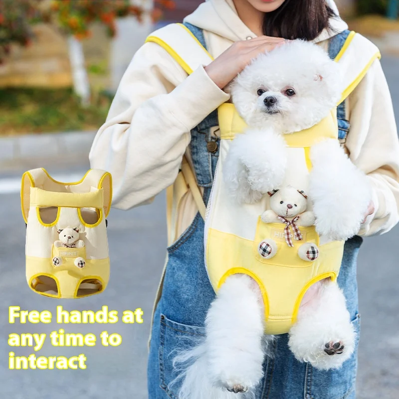 Karikatur Niedlichen Bären Hund Brust Tasche Katze Tasche Ausgehen Tragetasche Hund Rucksack Frühling/sommer Kleine Hund Haustier liefert