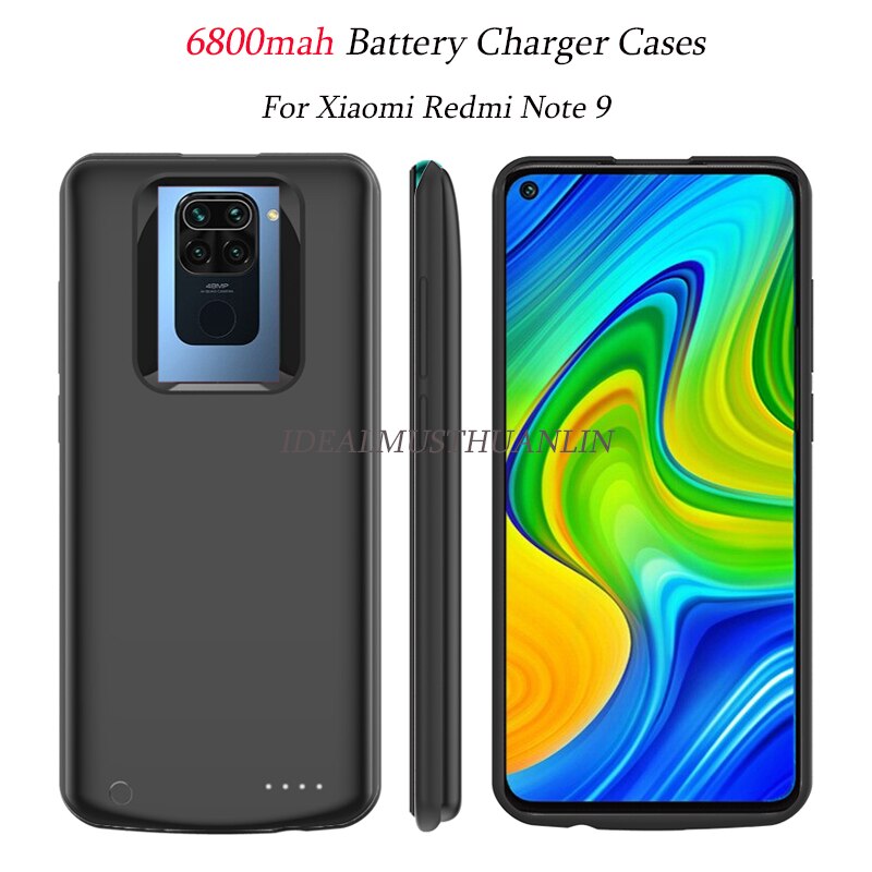 Funda de cargador de batería para Xiaomi Redmi Note 9, funda de batería externa de 6800mAh, funda de Banco de energía para Redmi Note 9