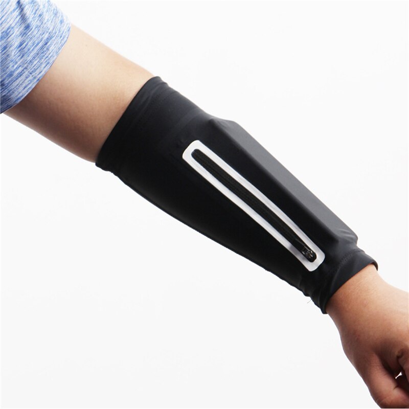 Mobiele telefoon tas armband voor buiten hardlopen universele mobiele telefoon tas hoge elastische ademende jogging mobiele telefoon armband: Zwarte korte m