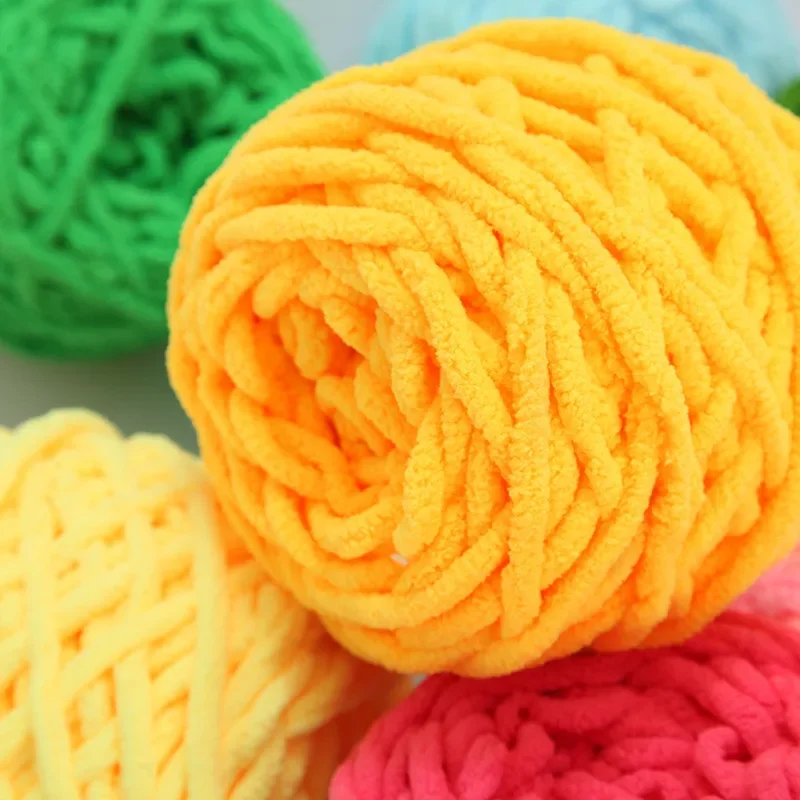 100g/bal Chenille Breigaren Zacht Ijs Strip Lijn Katoenen Garen DIY Wol Garen voor Hand Breien Sjaal dikke Wol
