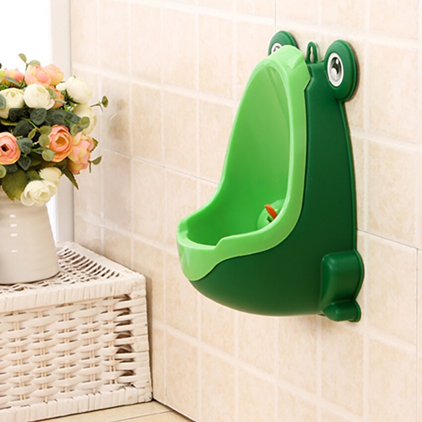 1Pc Frosch Geformt Kinder Urinale Wand Montiert Bad Kinder Saugnapf Töpfchen Pee Hängende Ausbildung Urinal Wc Mit Windmühle: green